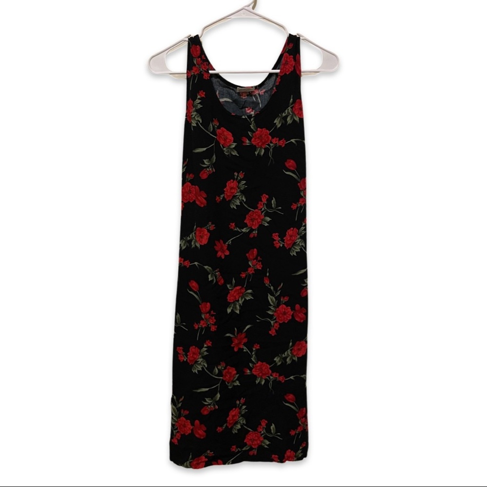 Black and Red Floral Dress